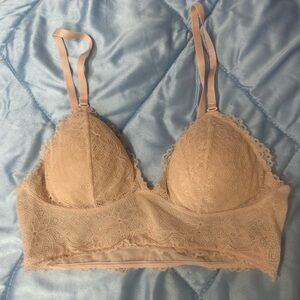 Free Press Cream Longline Bra with Adjustable Straps